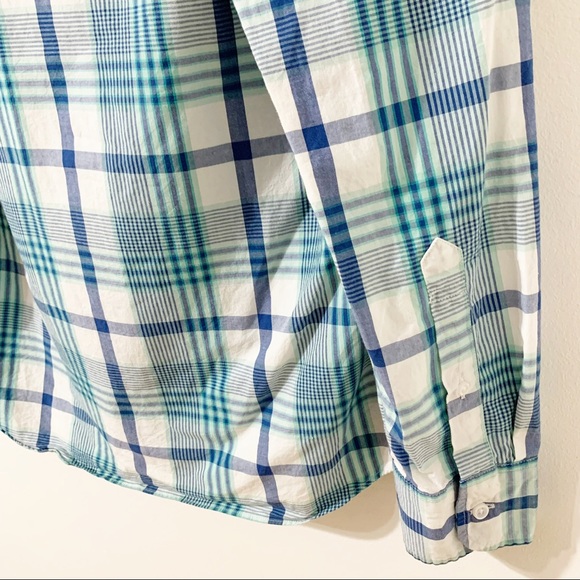 J. Crew Factory Slim Untucked Flex Wash Plaid Long Sleeve Button Down Shirt - Picture 5 of 7